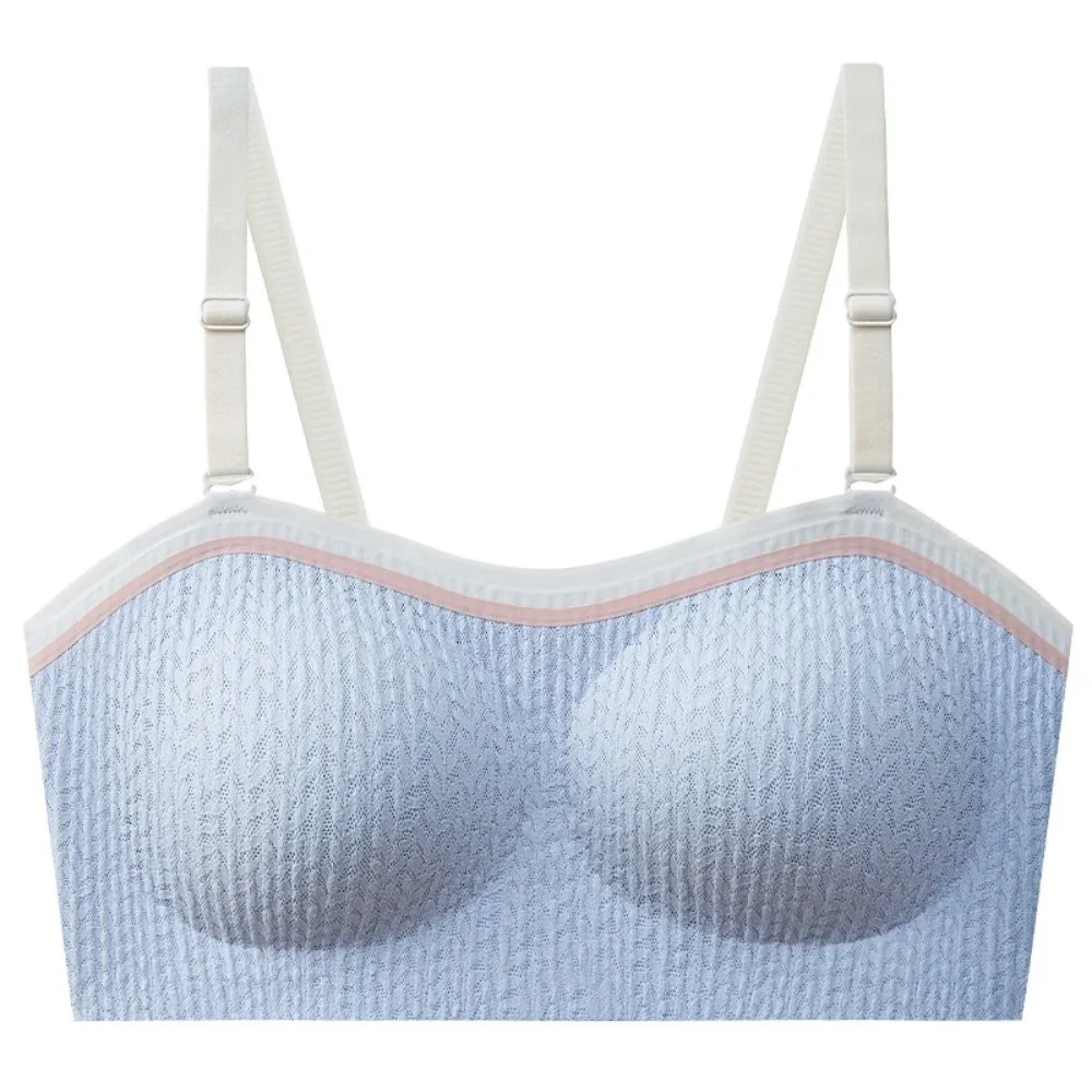 란제리 조절 가능한 무선 브라 여성용 탄성있는 흔적 없는 밀착형 브래지어, 가슴 모아주는 충격 방지 심리스 브라