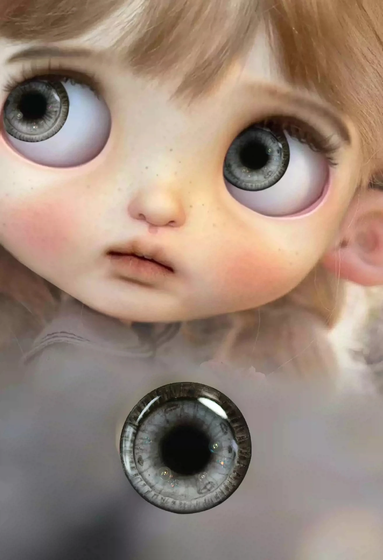 Dula Handmade Three-dimensional glue hand engraving jellyfish Magnetism Eyepiece Eye Chips Blythe Bjd Doll Accessories