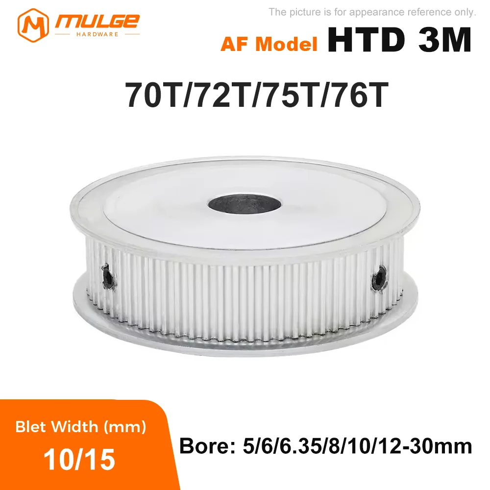 

HTD 3M 70T/72T/75T/76Teeth Timing Pulley Bore 5-30mm For Belt Width 10/15mm 3M Synchronous Wheel HTD3M Pulley With Keyway Gear