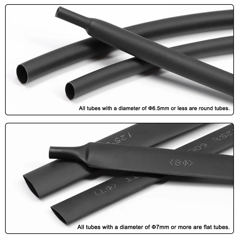 1/2/5M Schwarzer 2:1 Schrumpfschlauch Durchmesser 0,6mm~120mm Kabelreparatur-Schutz Polyolefin Isolierter Schrumpfbarer Kabelmantel – Detail 4