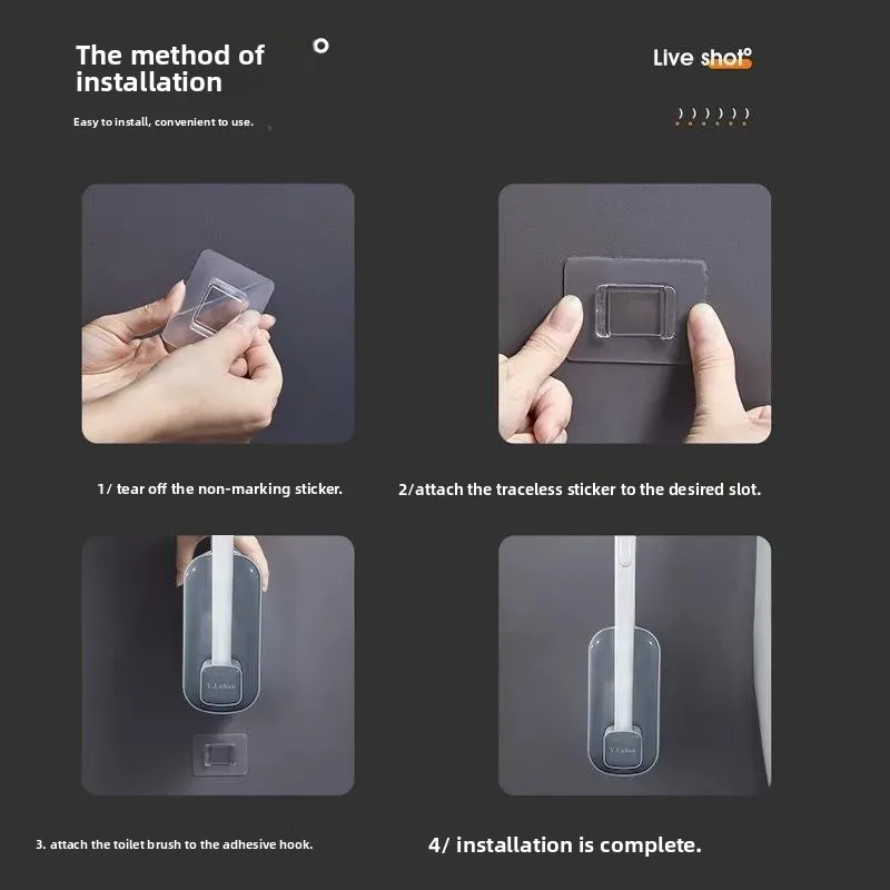 

Disposable Toilet Brush Set Replaceable Head Wall-Mounted Household Cleaning Tool for Bathroom Hygiene And Sanitation