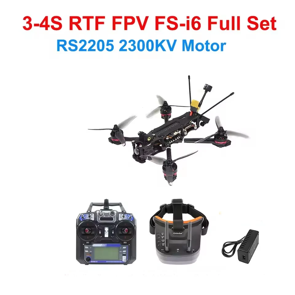 

RTF XY-5 220mm FPV Racing Drone 3-4S with RS2205 2300KV Motor F4 V2 Flight Control Micro Camera 51466 Propeller Quadcopter