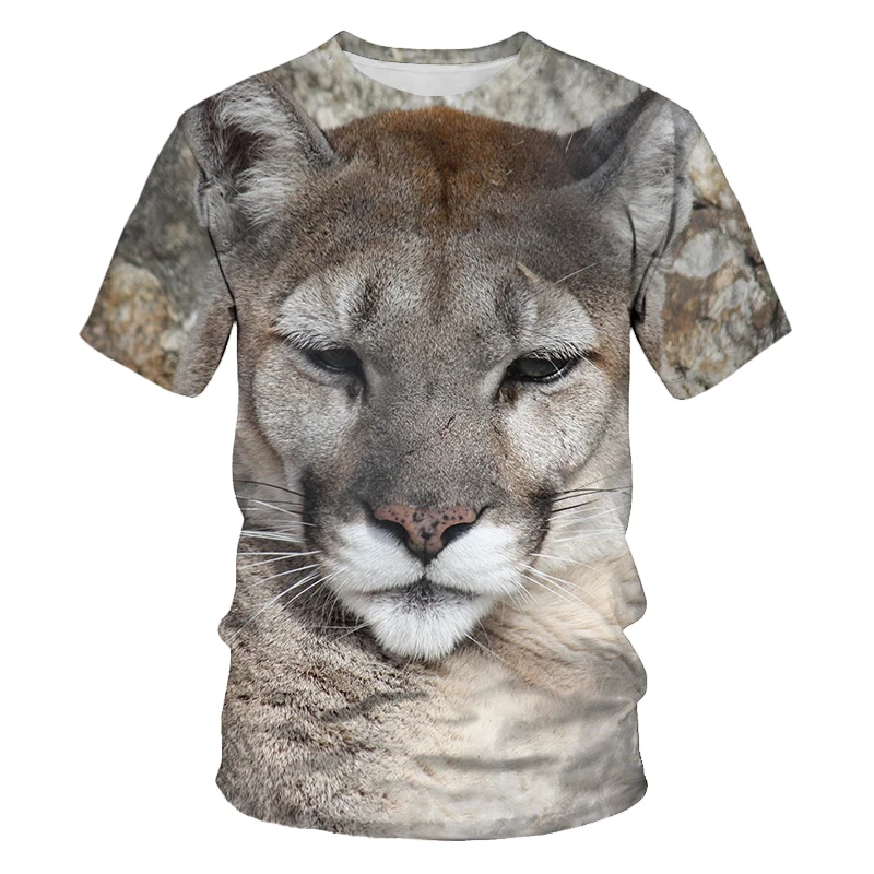 New Summer Tide Leopard Picture Men T-Shirts  Casual 3D Print Tees Hip Hop Personality Round Neck Short Sleeve Quick-Dry Tops