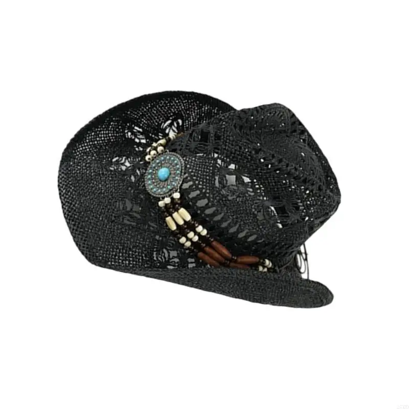 Wide Brims Woven Straw Hat Breathable Sun Protective Panama Hat For Beach and Outdoor Activity Adult Unisex