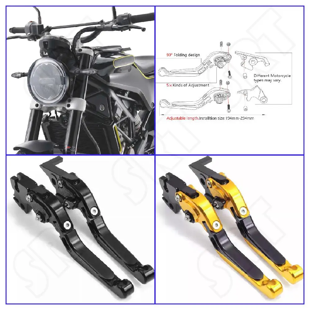 

Fits for Husqvarna Vitpilen 401 Svartpilen 2018 2019 2020 2021 2022 Motorcycle Accessories Folding Extendable Brake Clutch Lever