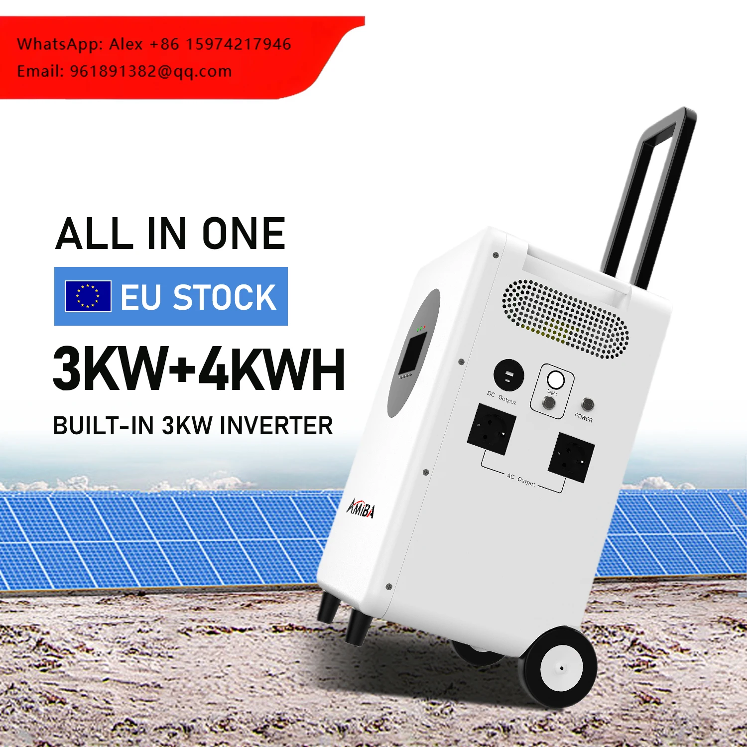 

Hot Sale 5KWH 5KW All In One Portable Power Station 51.2V LiFePO4 Battery Built-in MPPT Controller Grade A Cell 8000+ Cycles