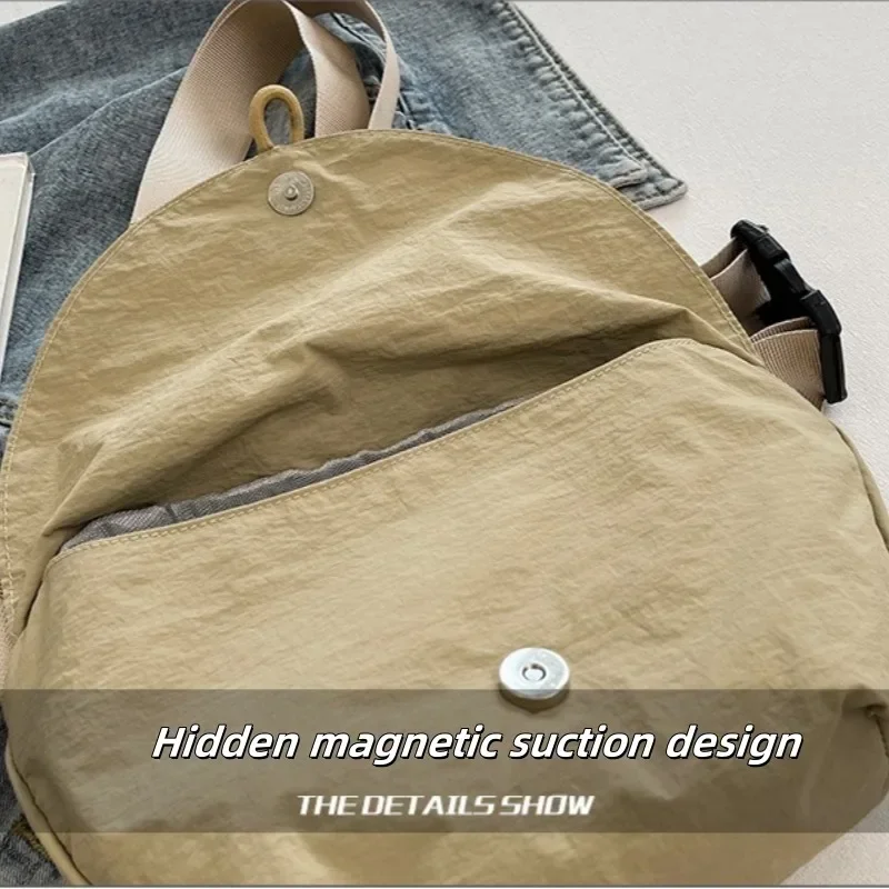 Bild 6: Frauen Umhängetasche Mode Versteckte Magnetische Taste Sport Reiten Taille Tasche Nylon Knödel Schulter Satchel Geeignet für Reisen