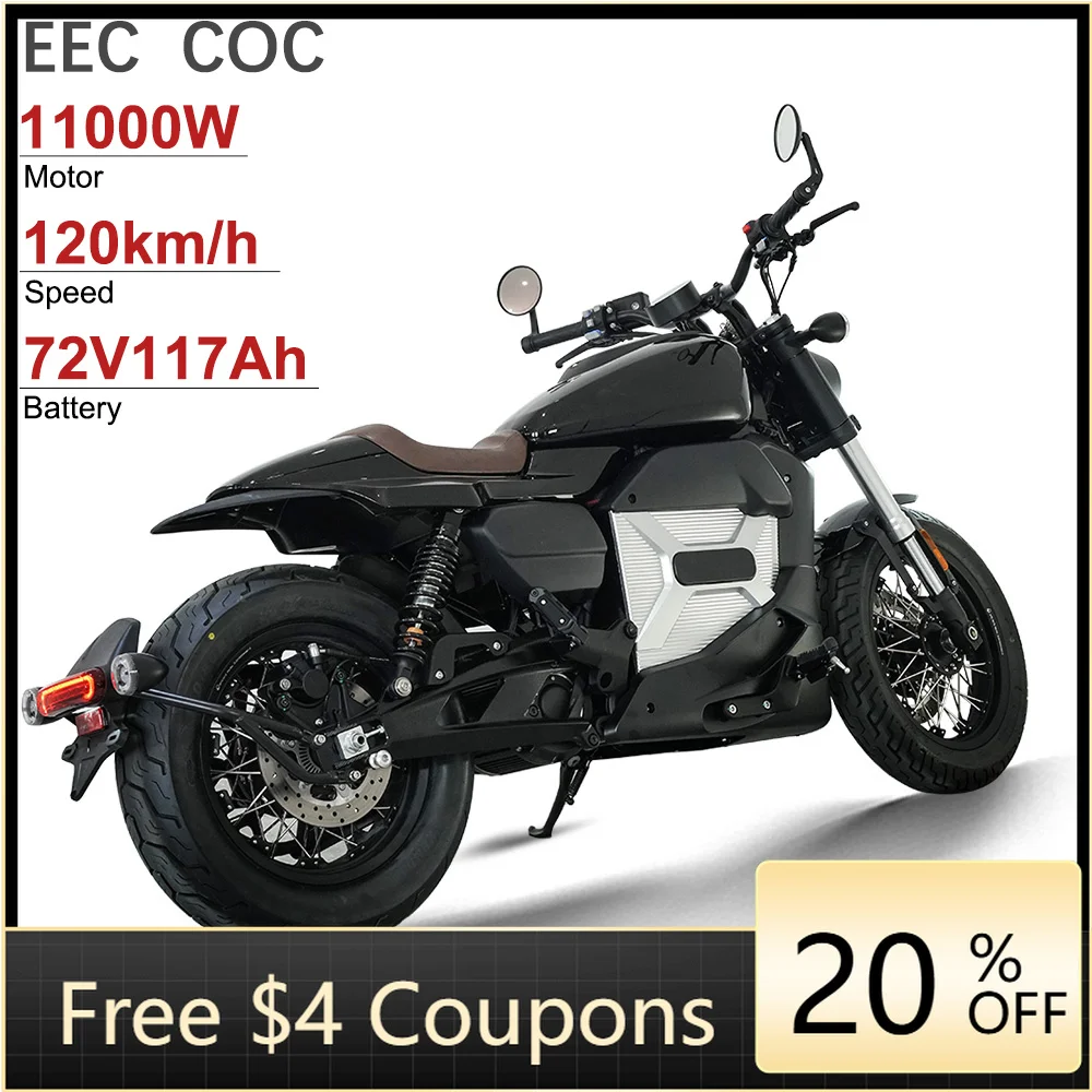 YzhgbCruiser Motorcycle 11Kw Motor 72V 117Ah Street Legal 125km/h Electric Motorcycle For Sale