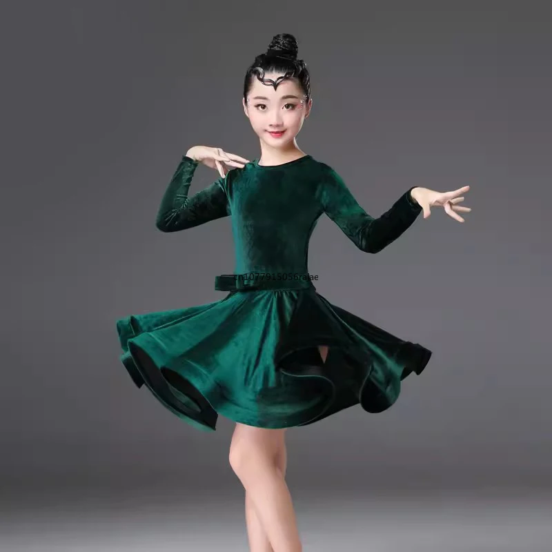 Children's Day Latin Dance Dress Kids Dresses for Girls Cha Cha Rumba Samba Jive Vestidos Dance Costume Ballrom Dancing