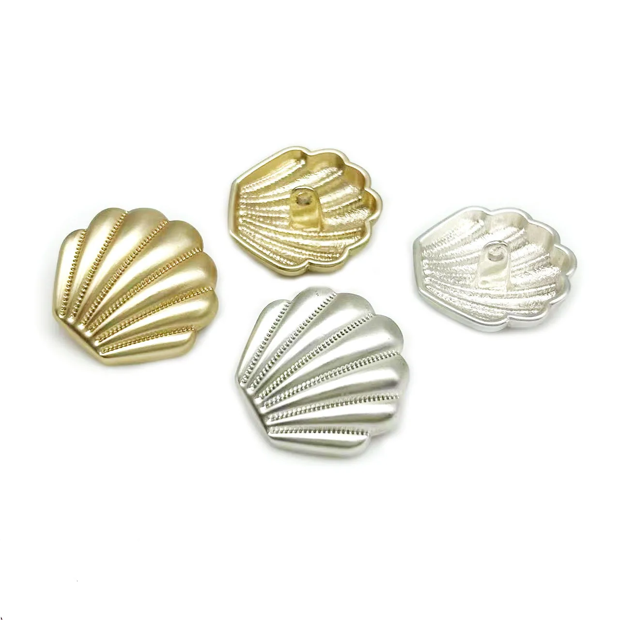 6Pcs New Shell Shape Shanked Metal Buttons DIY Apparel Coat Sweater Sewing Accessories Shirt Buttons