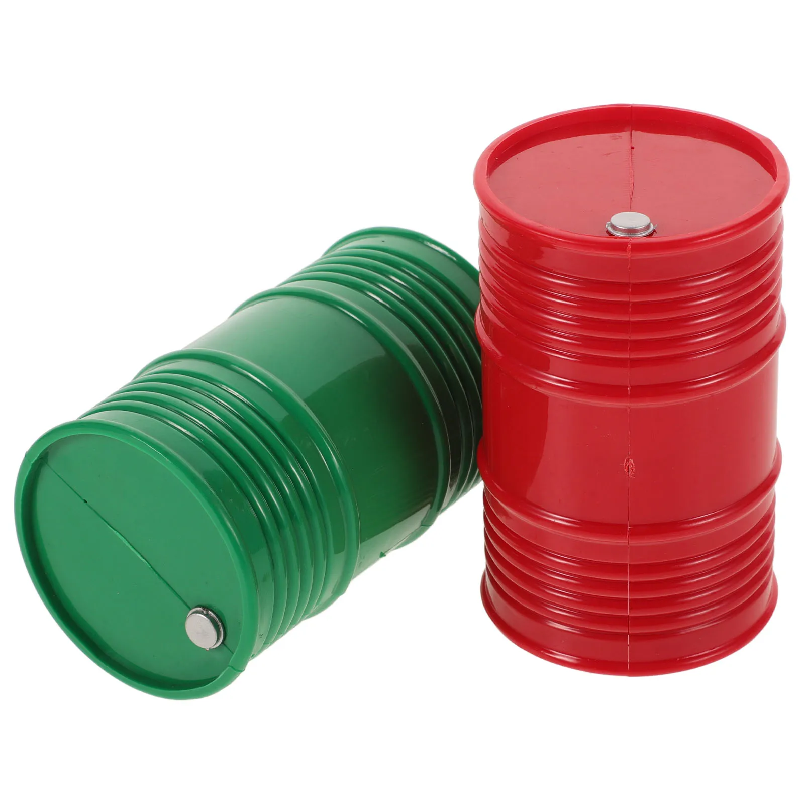 

2 Pcs Simulation Oil Barrel Simulated Mini Drum Crawler Container Accessories Car Decoration Tank Models