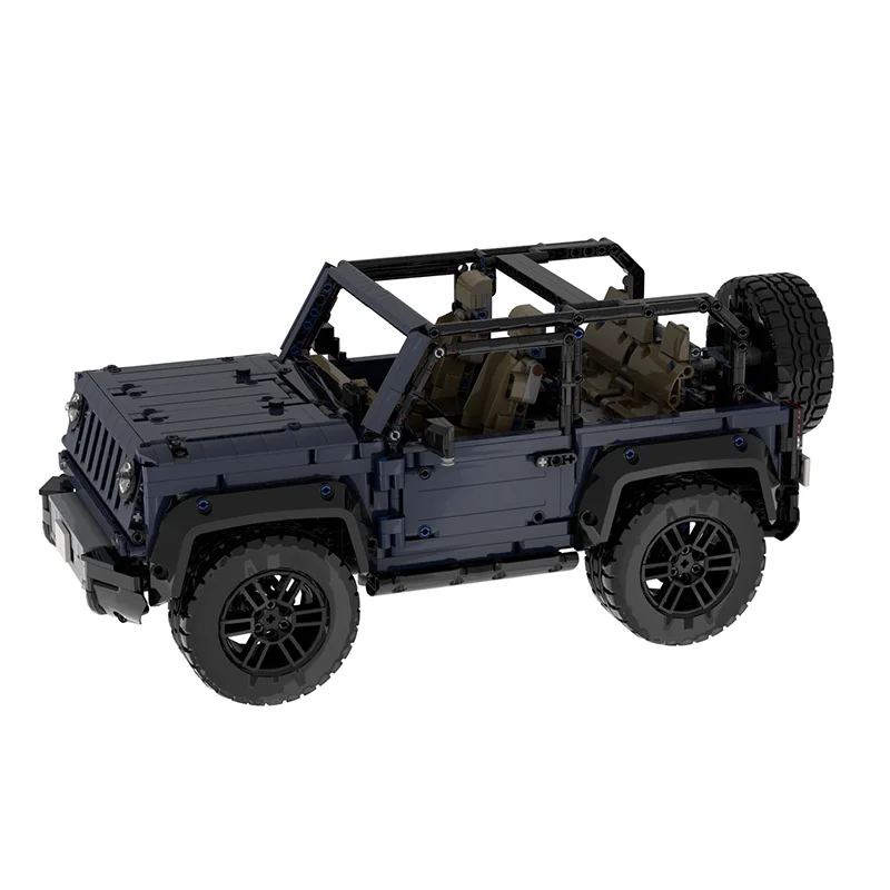 2063PCS MOC Building Blocks Nero Fuoristrada Jeep Tecnologia del Veicolo Mattoni Modello Giocattoli Per Bambini Educativi FAI DA TE Assemblaggio Festival Regalo