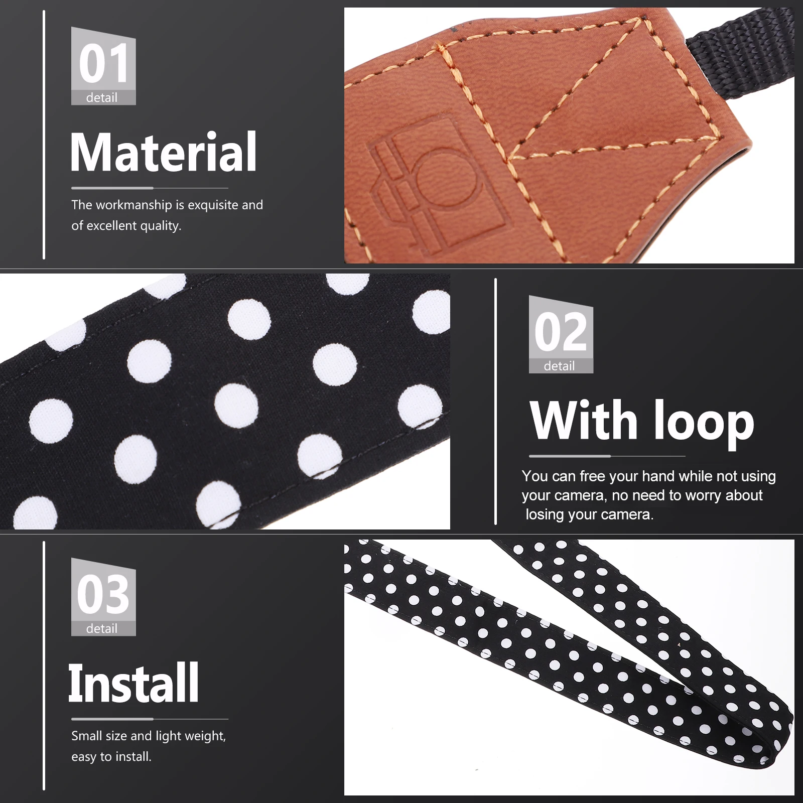

Retro Camera Shoulder Strap for Adjustable Neck Sling Belt Women Cotton Carrying Wide Comfort Practical Photographer Gift