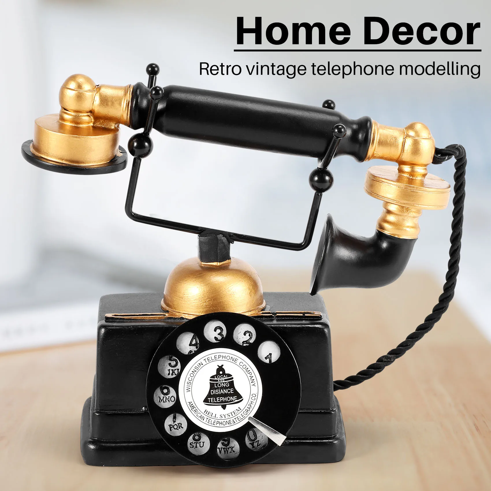 Industrial loft Retro Rotary Phone Model Crafts Decoration Shop Cafe Living room Showcase Decoration Decoration props