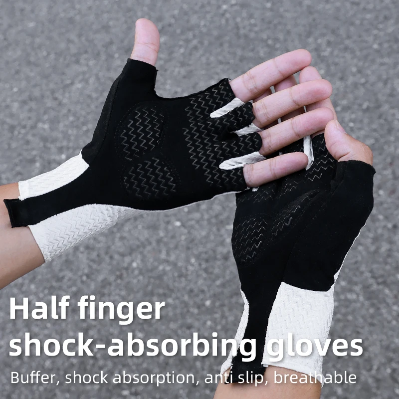Spring Summer Half Finger Bike Gloves MTB Road Breathable Bicycle Gloves Men Women Padded Cycling Gloves
