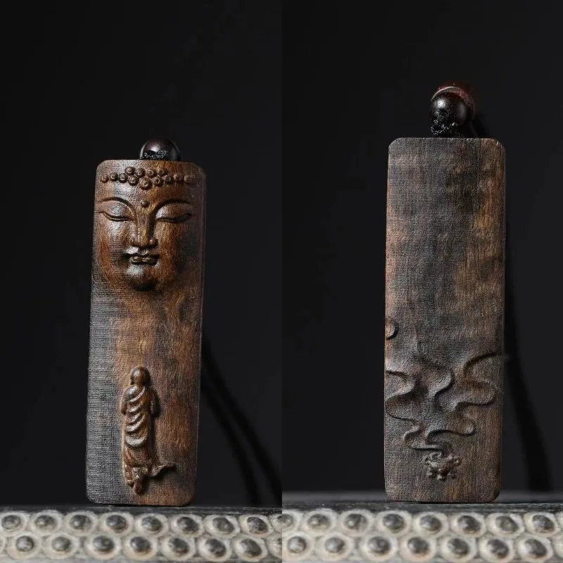 Guanyin Tathagata Agarwood Wood Carving Small Pendants Wooden Cultural Arts and Crafts Pendant Car Decorations