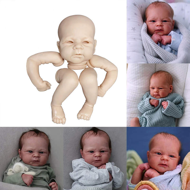 

17Inch Reborn Kit Elijah Unpainted Kit Lifelike Fresh Color Unfinished Doll Parts with Body and Eyes Bebe Reborn Doll Kit