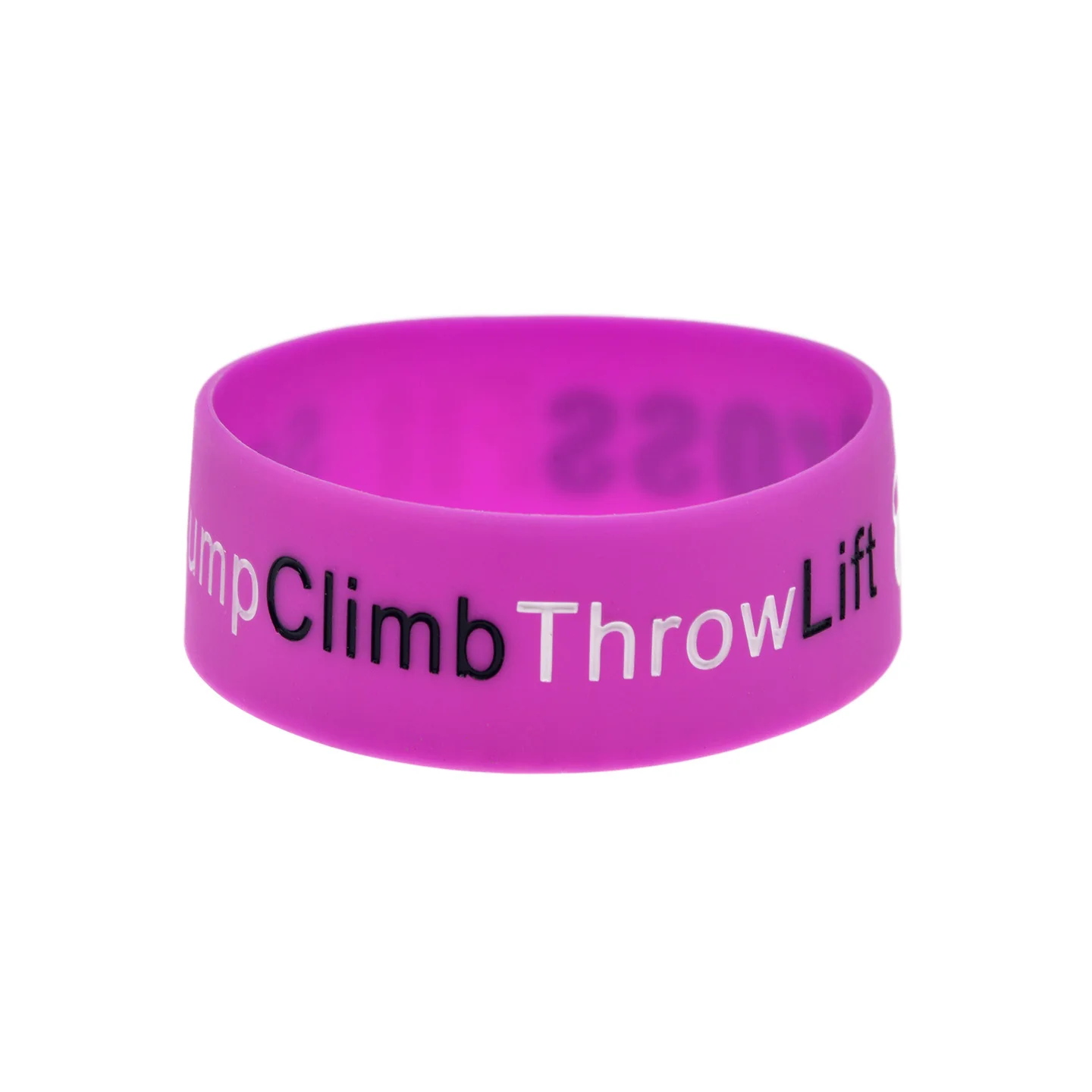 25 Pcs One Inch Wide CrossFit Rubber Bangle Workout Motivational Silicone Wristband Squat Jump Climb Throw Lift