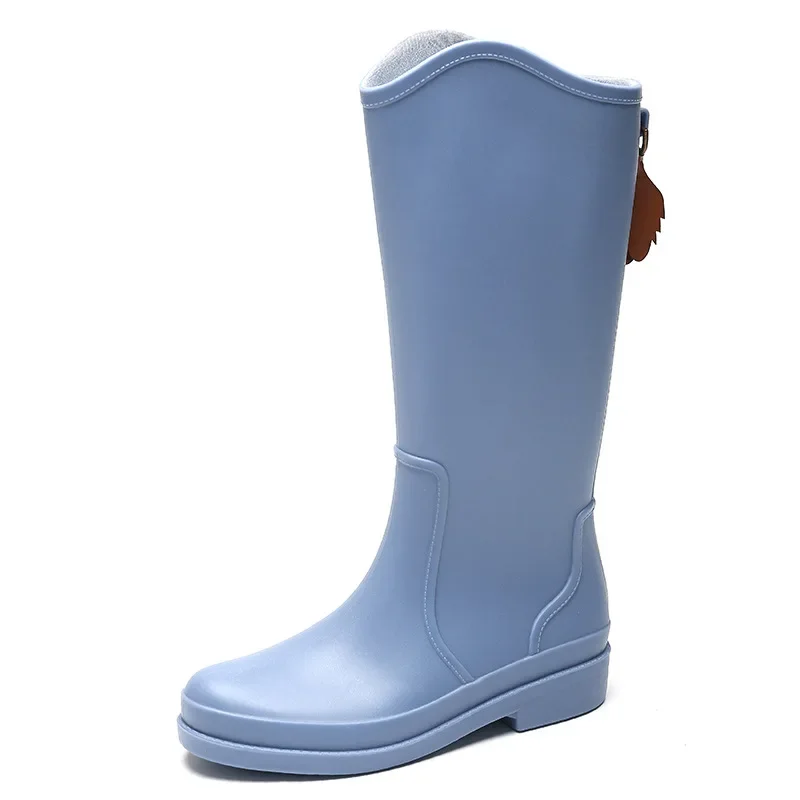 Slim Fit High Tube Outdoor Ladies Rain Boots New Fashion Anti-slip Waterproof Rain Boots Women Shoes Work Safety Water Boots