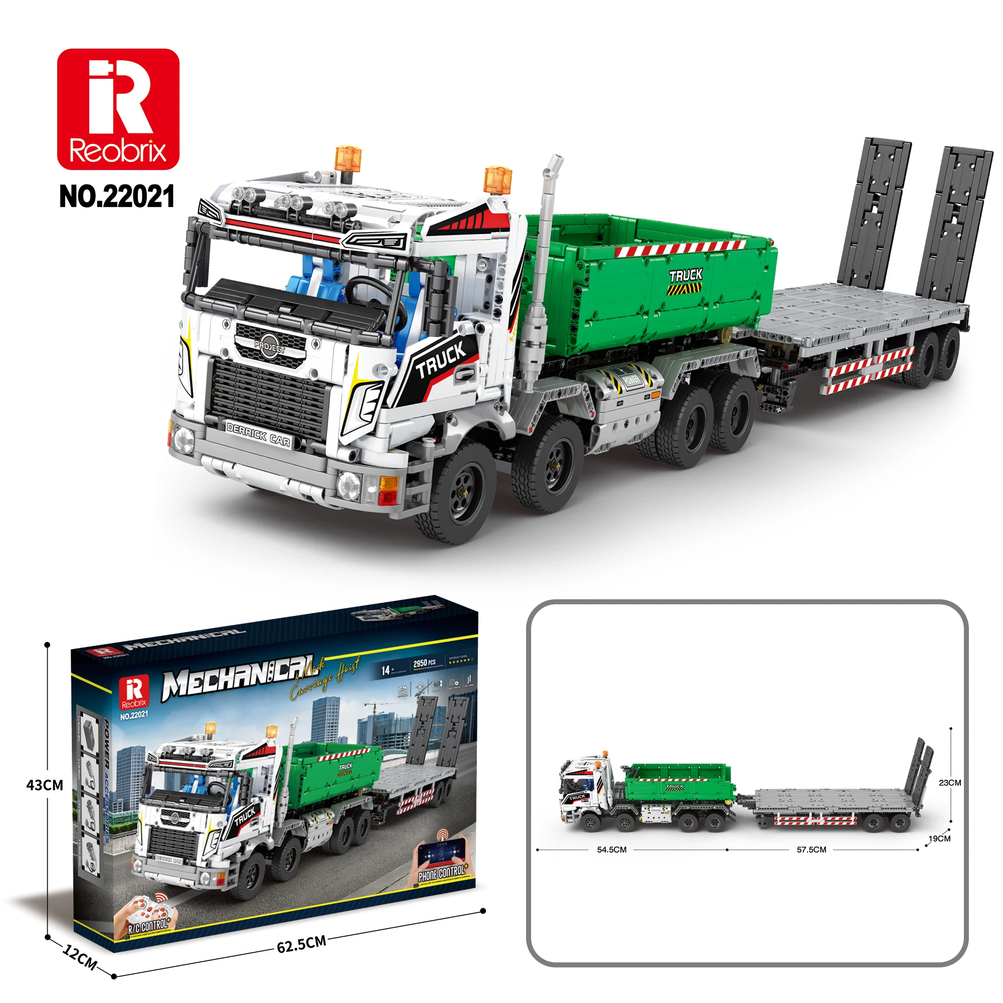 MOC City mobiele kraanwagen speelgoedbouwset, bouwvoertuig modelblokken voor volwassenen kinderen kerstcadeaus (2950 stuks)