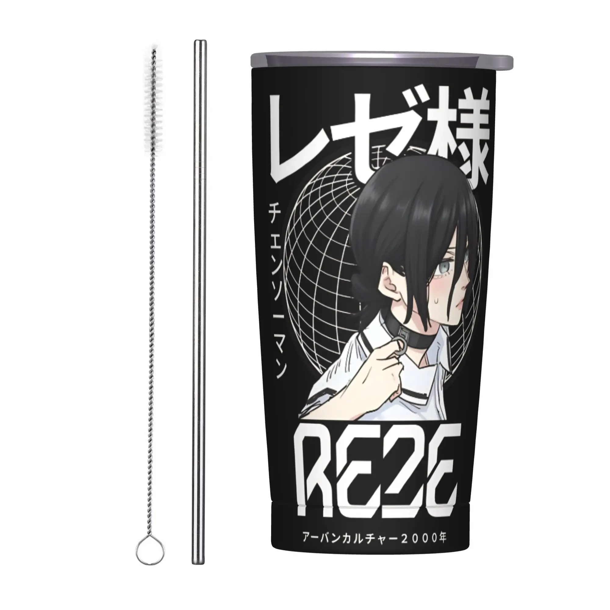 

Girl Chainsaw Man Anime Insulated Tumbler with Lid Reze Vacuum Coffee Mugs Outdoor Travel Car Bottle Cups, 20oz