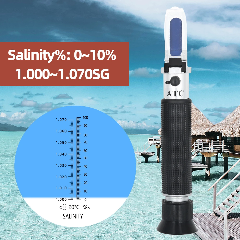 Handheld Salinity Aquarium Refractometer Seawater Salinometer Refractometer for Aquarium