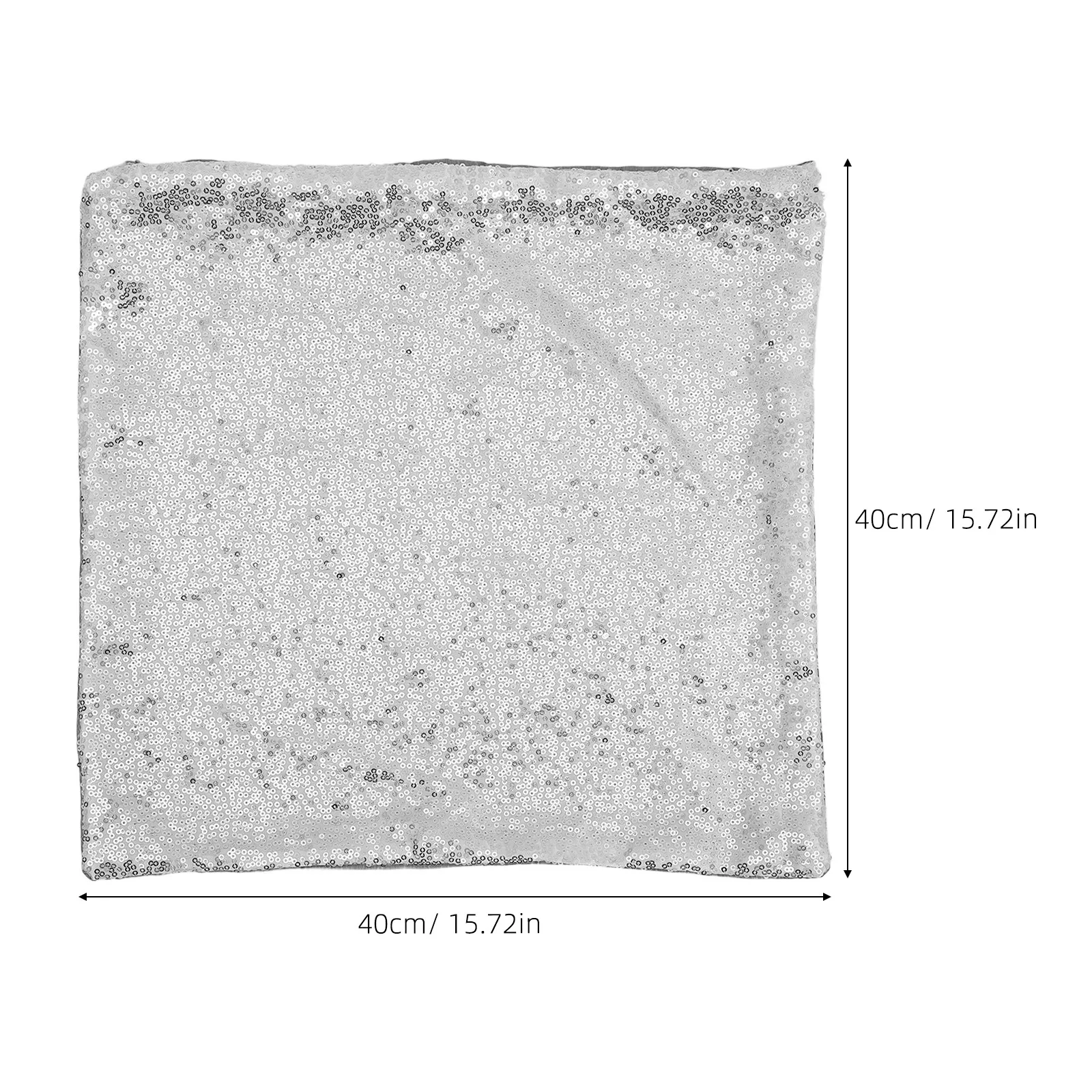1 Piece Shimmery Sequin Throw Pillow Case Silver Glitter Cushion Cover for Living Room Car Party Club Comfortable Skin Safe