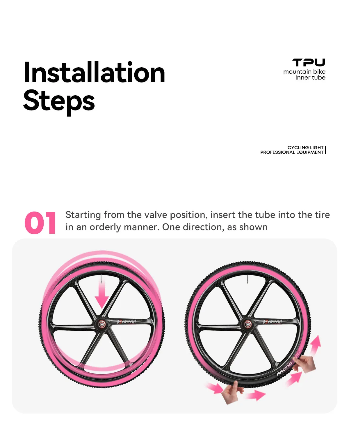 CYCLAMI Ultraleichter Fahrradschlauch MTB 26 27,5 29 Zoll Fahrrad TPU-Reifen 45mm Metall Französisches Presta-Ventil Superleicht für 1,9~2,5 – Detail 2