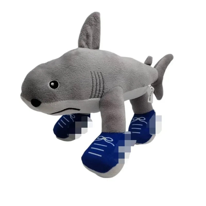 New Tung Tung Tung Sahur Plush Funny Tralalelo Tralala Sharks Wear Blue Shoes Stuffed Doll Pillow Toy For Kids Birthday Gifts