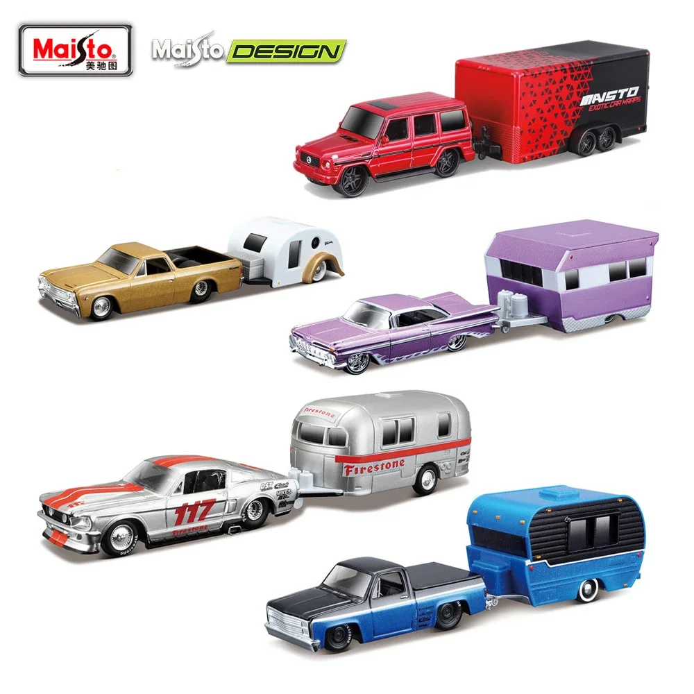 

Грузовик Maisto 1:64 из сплава, грузовик с платформой, модель автомобиля, литый под давлением игрушечный прицеп, модель автомобиля, Коллекционная модель, подарок для детей