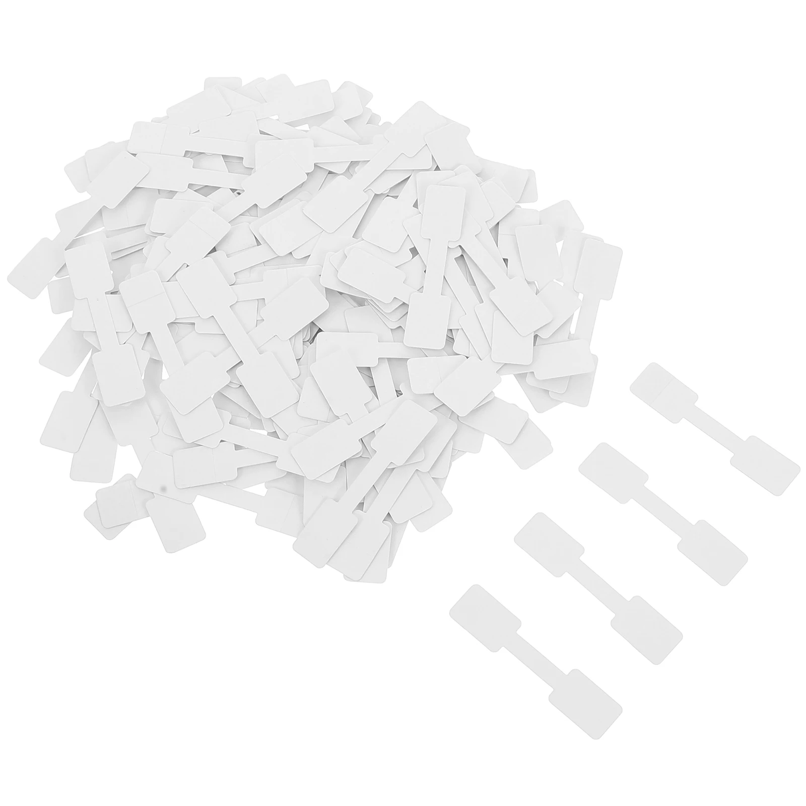 

200pcs Price Tags Blank White Self Adhesive Jewelry Labels Necklace Display Cards Clothing Tags Hanging Stickers