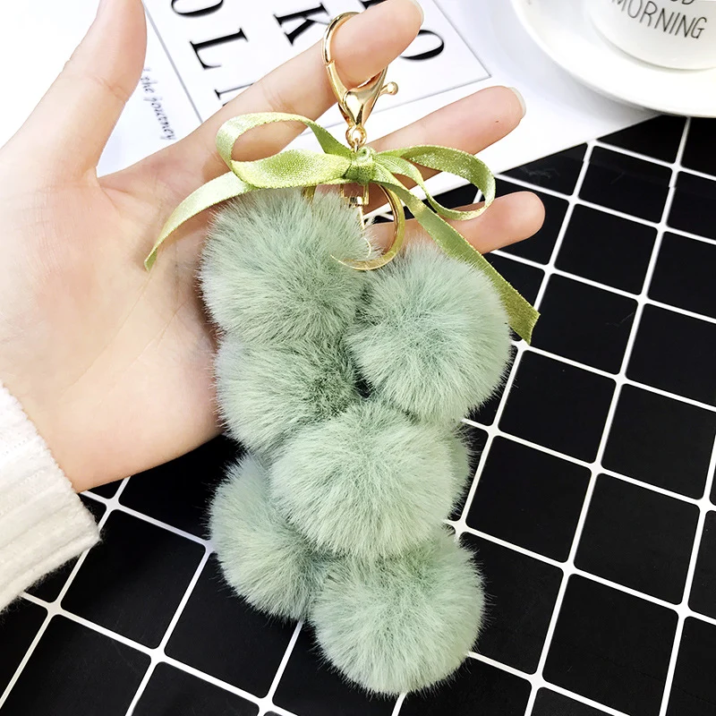 Andcool Elegant Original Plush Keychains Women Accesories Gifts Fruit Grape Keychain For Bags Cell Phone Keyring Key Chain