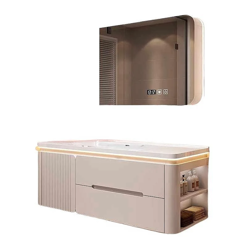 Bathroom Cabinet Side Storage Cabinet Washbasin Cabinet Combination Rounded Corner Ceramic Integrated Basin Toilet