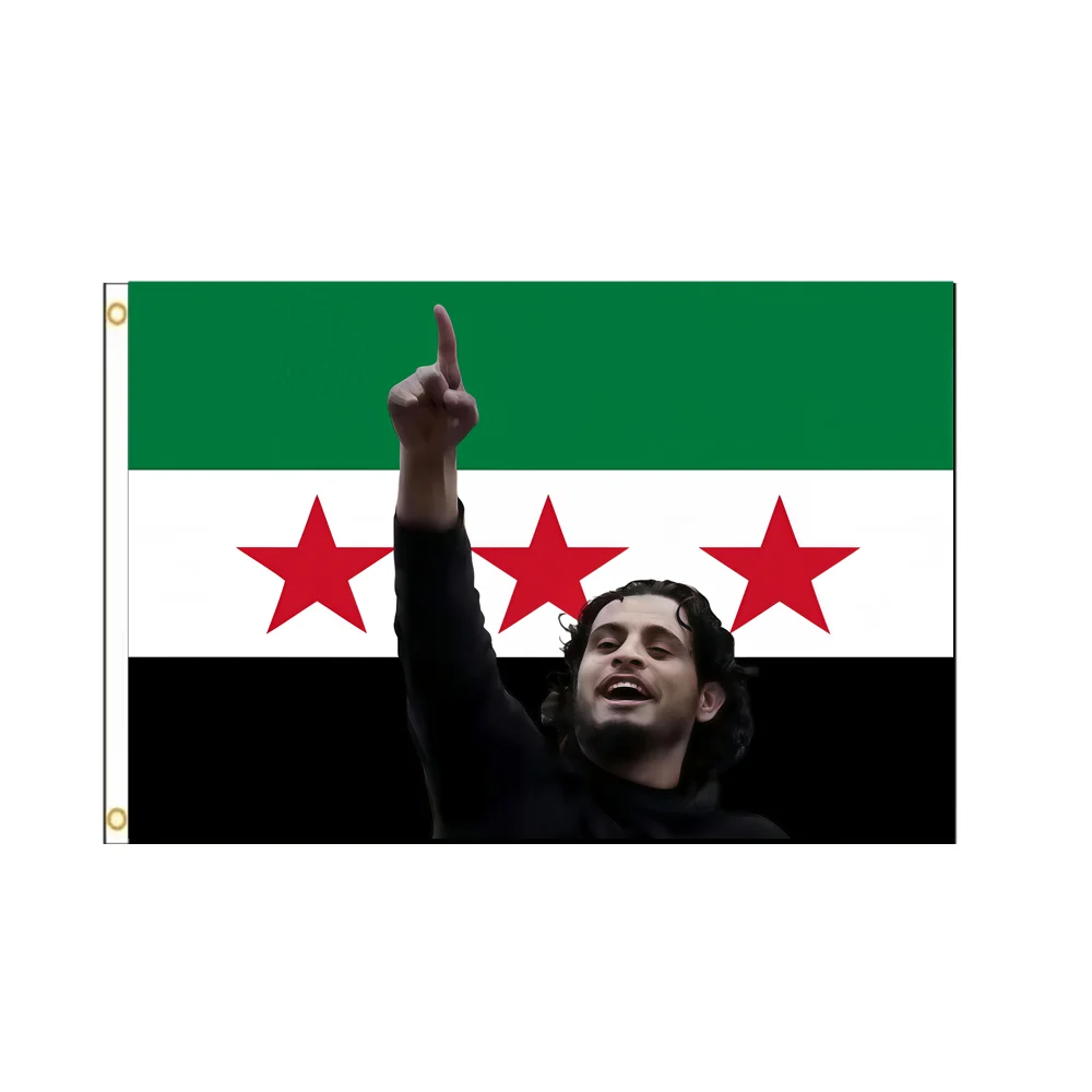 Syrian Arab Republic Three Star Free Syria Flag 3x5ft Polyester Banner Indoor Outdoor Hanging Home Garden Wall Hanging Decor