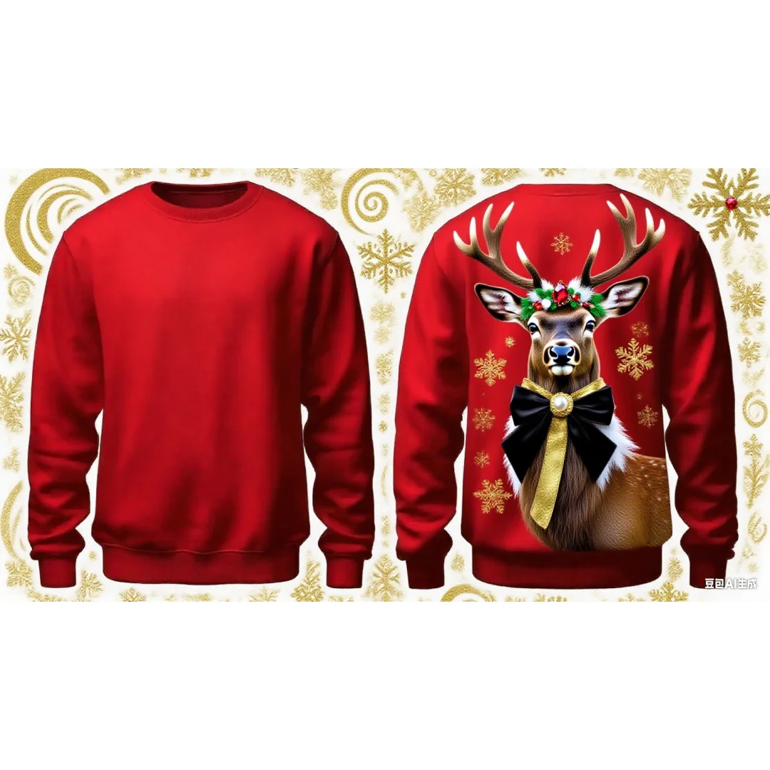 Weihnachten Rentier Grafik Hoodie 3D Druck Frühling Herbst Mode Freizeit Vielseitige Streetwear Herren und Damen Y2K Hoodies