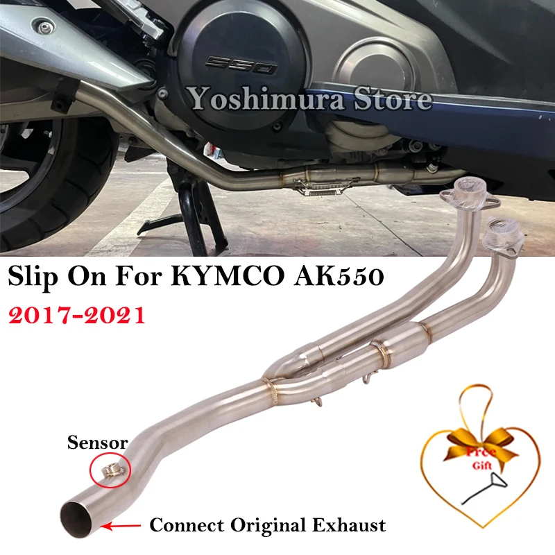 

Slip On For KYMCO AK550 550 2017 - 2021 Motorcycle Exhaust Escape Systems Modified Connect Original Muffler Front Mid Link Pipe