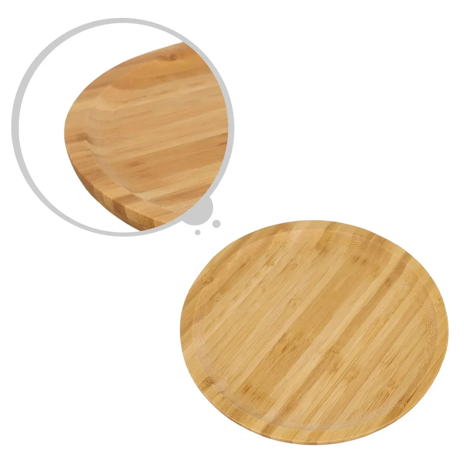 Trays Serving Tray 20*5*30cm Easy To Clean For Fruit Pizza Multi-functional Round Wooden Tableware Stand Food Tray