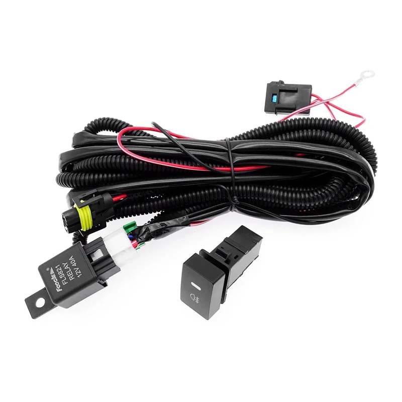 1 Set Car Fog Light LED Lamp H11 881 H9 Wiring Harness Socket Wire Connector With Relay & ON/OFF Switch For Nissan Honda Ford