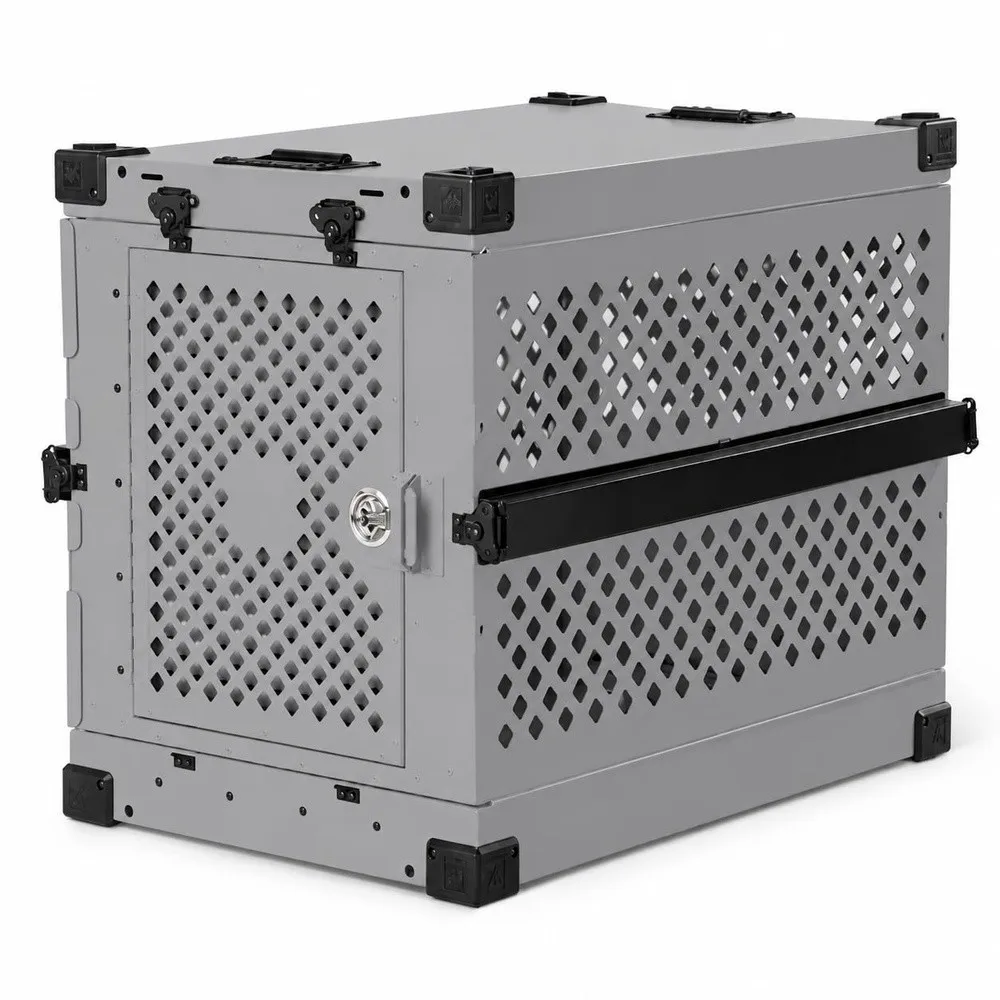 Impact Collapsible Dog Crate Heavy Duty Travel Aluminum Kennel Gray 34