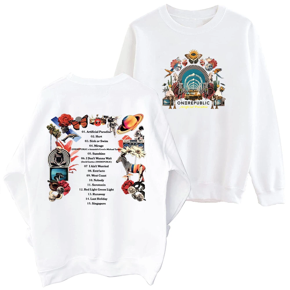 OneRepublic Artificial Paradise 2024 Sweatshirt Oversized Harajuku Round Neck Long Sleeve Sweatshirts Music Tour Fans