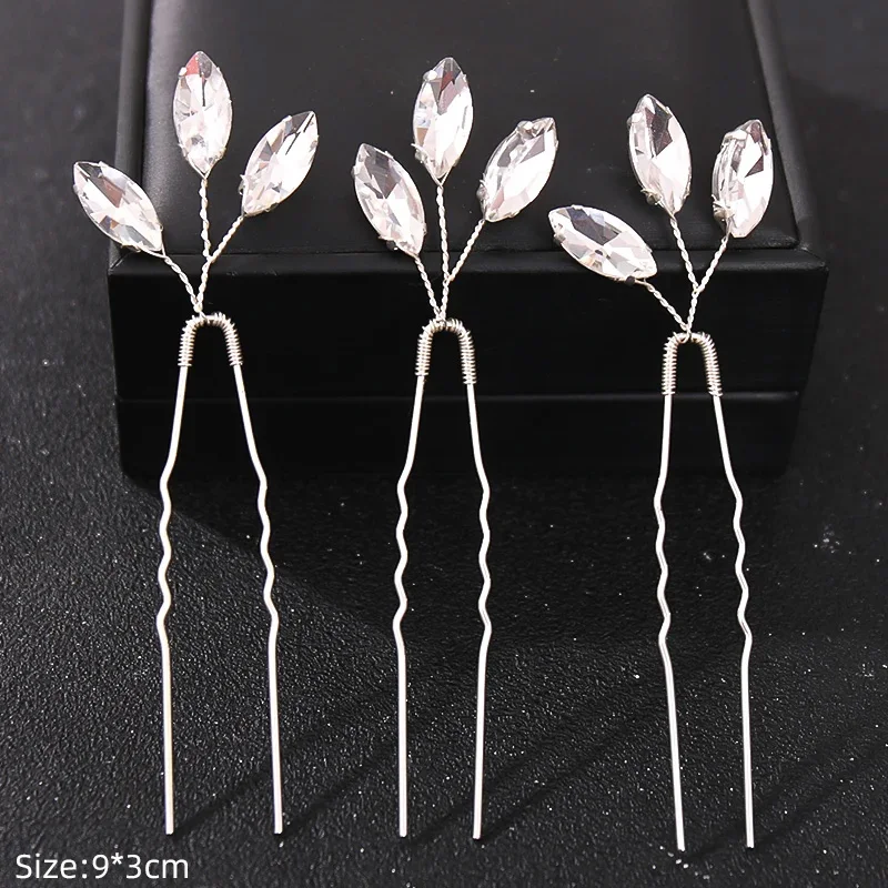 Fashion Crystal Pearl Rhinestone Hairpins Stick Hair Clip For Women Bridal Hair Accessories Party Wedding Hair Clips Jewelry