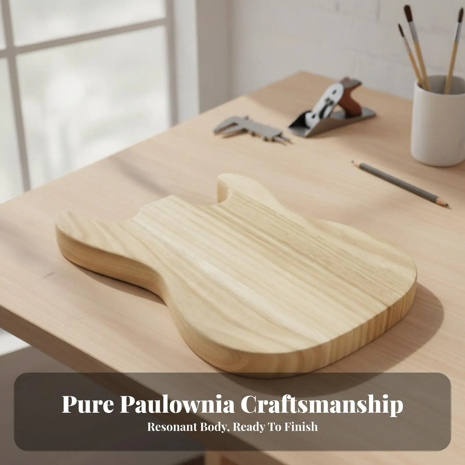 Electric Guitar Body Blank Sanded for Luthiery Projects, Luthiers