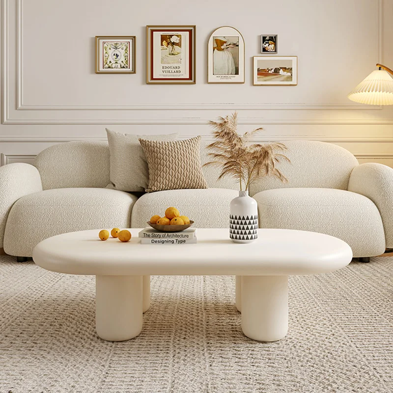 Luxury Coffee Table Nordic Oval White Holder Modern Small Space Center Coffee Table Tray Mesas Centro Salon Bedroom Furniture