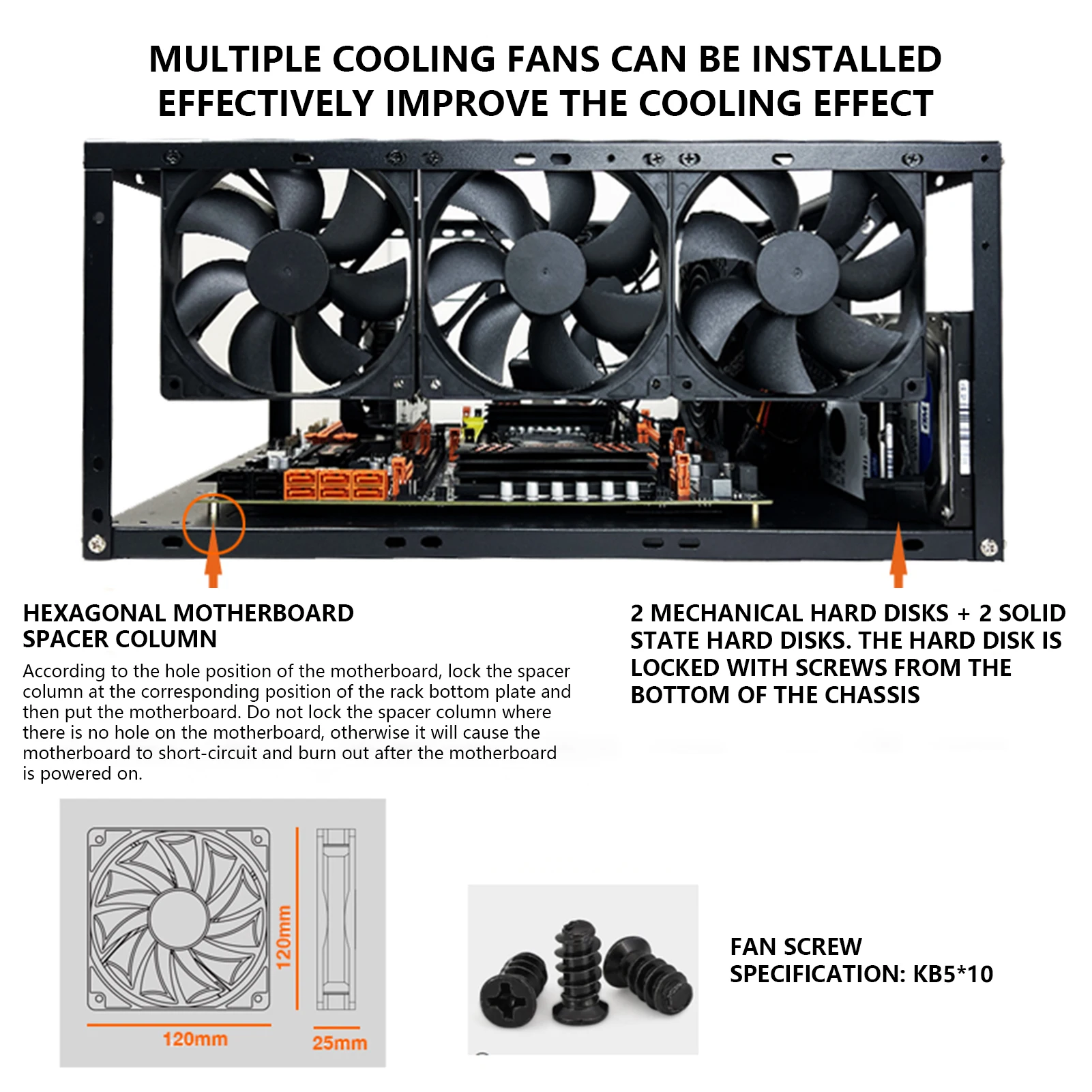 DIY Computer Motherboard Case Rack Aluminum Frame Chassis Cooling Rack Stand Open Chassis Support Bracket With Heat Dissipation