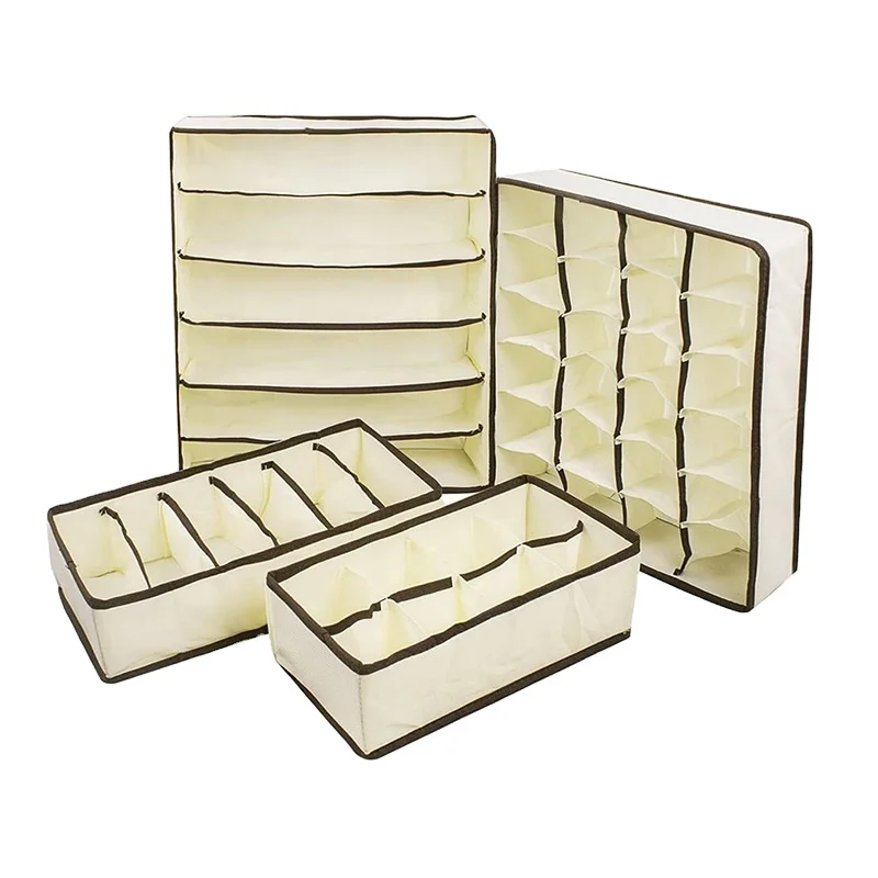 Drawer Organiser Collapsible Closet Dividers Foldable Storage Box for Bras, Underwear, Socks, Neck Ties, Scarves