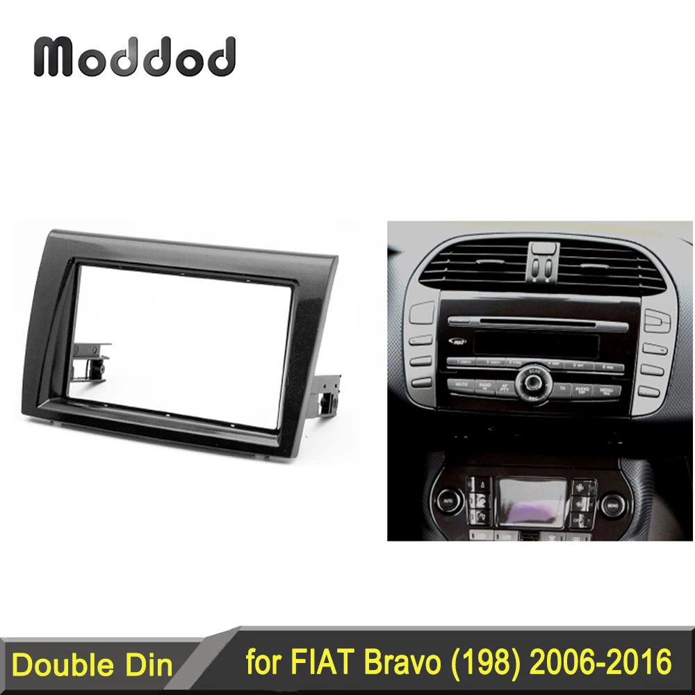 

Double Din Fascia for FIAT Bravo (198) 2006-2016 Radio DVD Stereo Panel Dash Mount Installation Trim Kit Frame Plate Bezel