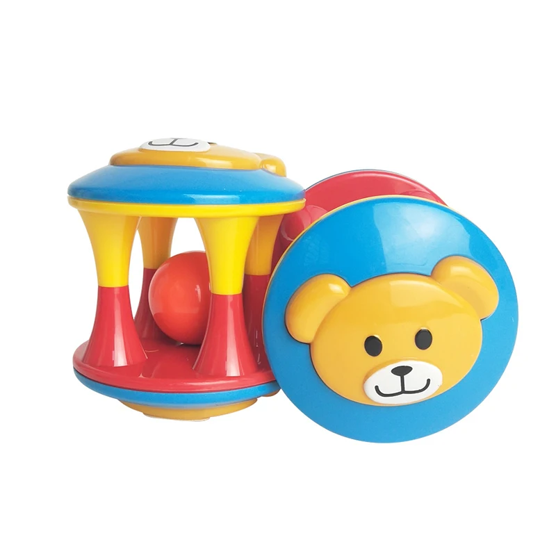 Cute Fun Baby Toys Cartoon Animal Ball Double-headed Bear Bells  Mobile   Rattle Infant Develop Intelligence Children Toy Gift