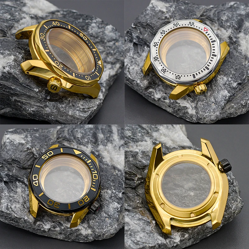 Gold Watch Case  Design SPB185 SPB187 For Seiko NH35 NH36 4R 7S Movement 316L Stainless Steel 200M Waterproof Sapphire Crystal