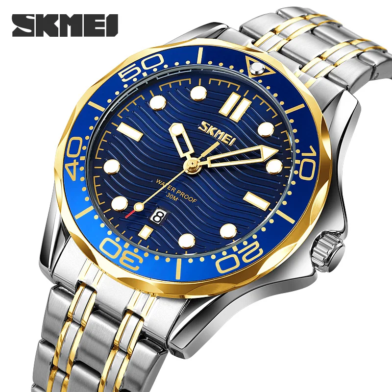

SKMEI 9276 Casual Men Quartz Watch Calendar Luminous Sport Fashion Watches for Man Stainless Steel Strap Wristwatch reloj hombre