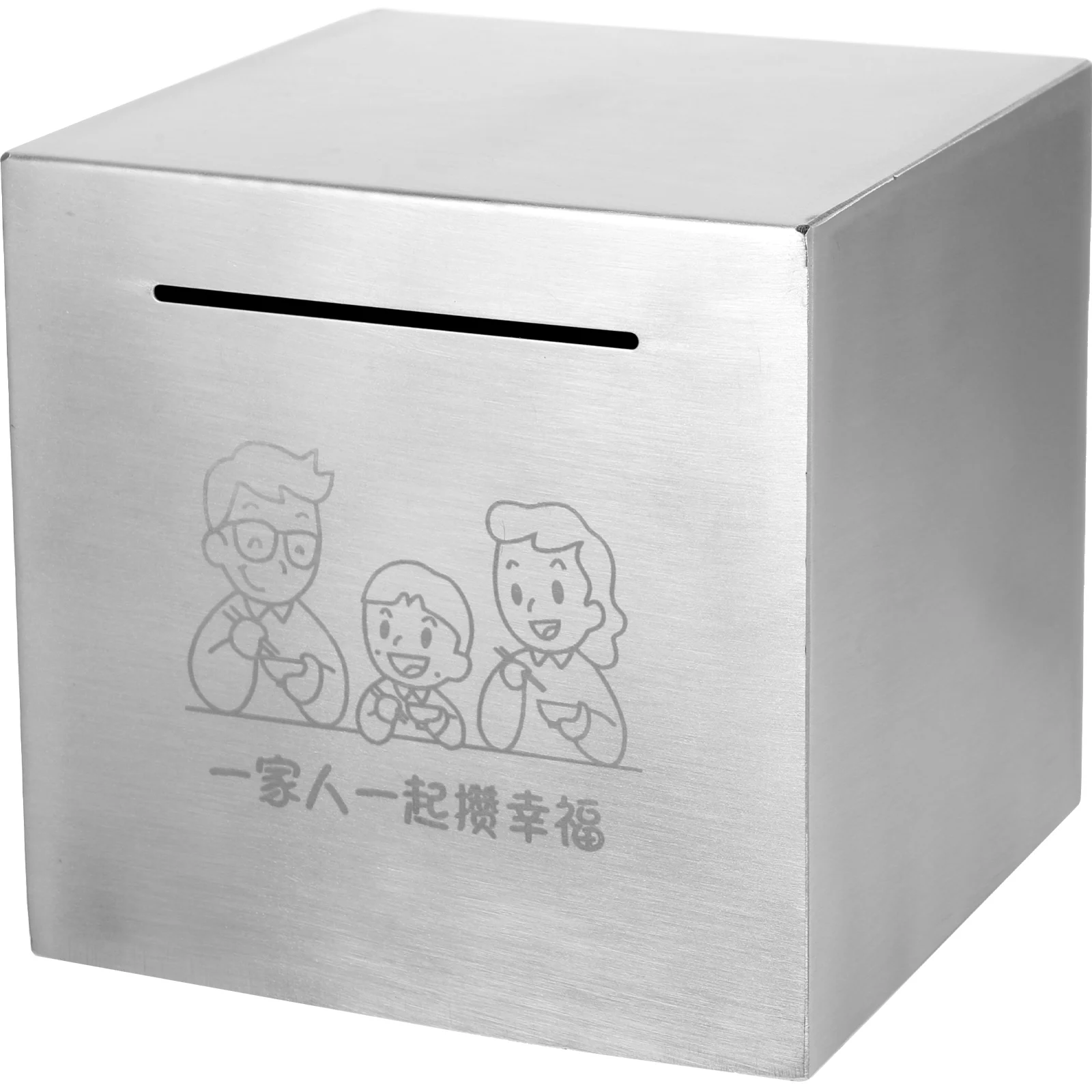 

Stainless Steel Piggy Bank Coin Container Desktop Decoration Compact Saving Pot Money Box Home Decor Family Savings Tool